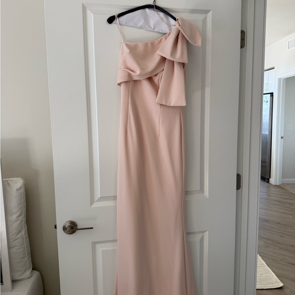 Adrianna Papell Blush One-Shoulder Dress